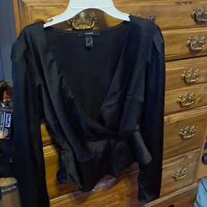 Black low cut blouse
